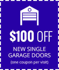$100 Off New Single Car Garage Door